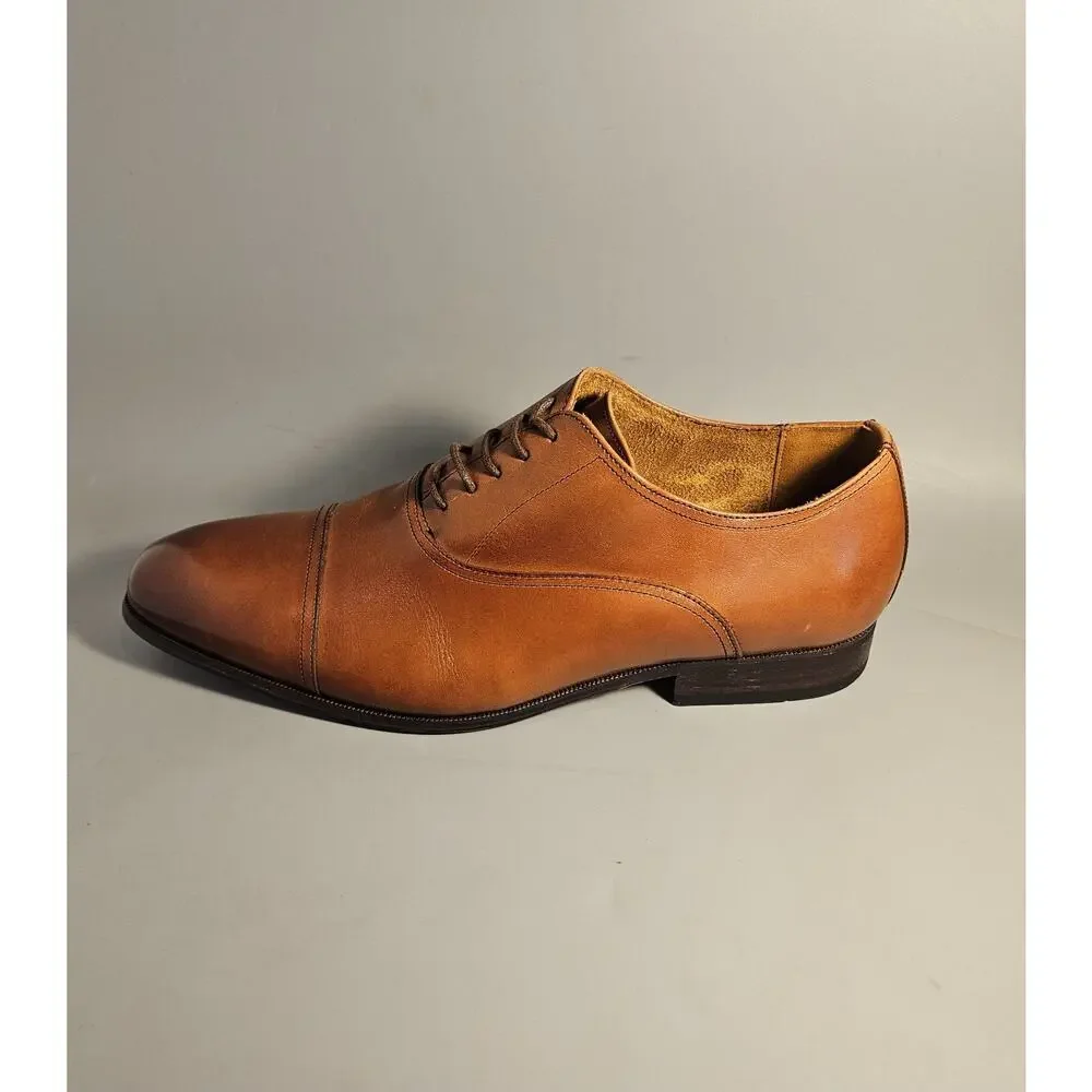 Florsheim 11528-221 Francisco Cap-Toe Oxford, Leather Cognac, Lace SZ10 (3E) EUC